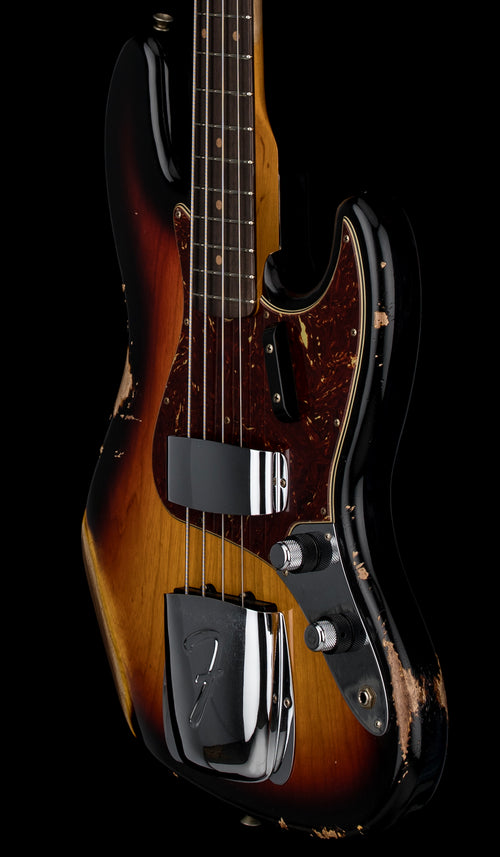 Fender Custom Shop 1961 Jazz Bass Heavy Relic - Bleached 3-Tone Sunburst #88214