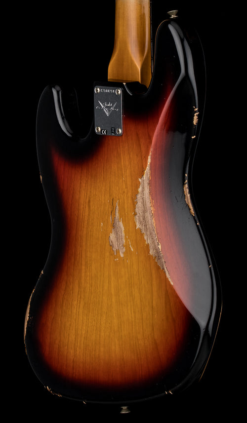 Fender Custom Shop 1961 Jazz Bass Heavy Relic - Bleached 3-Tone Sunburst #88214