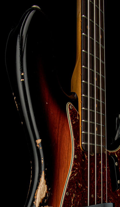 Fender Custom Shop 1961 Jazz Bass Heavy Relic - Bleached 3-Tone Sunburst #88214