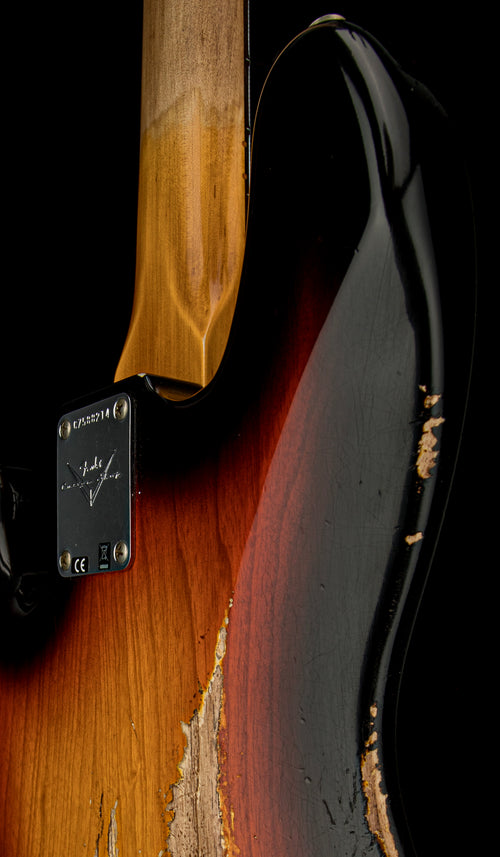 Fender Custom Shop 1961 Jazz Bass Heavy Relic - Bleached 3-Tone Sunburst #88214