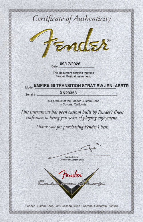 Fender Custom Shop Empire '59 Transition Stratocaster Journeyman Relic - Aged Ebony Transparent #20353