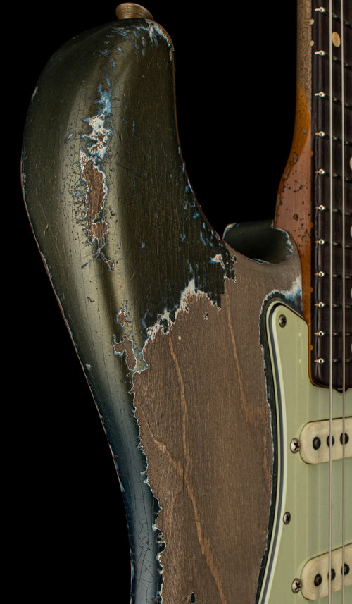 Fender Custom Shop Masterbuilt Dale Wilson 1961 Stratocaster Heavy Relic - Dark Lake Placid Blue over Lake Placid Blue #91709