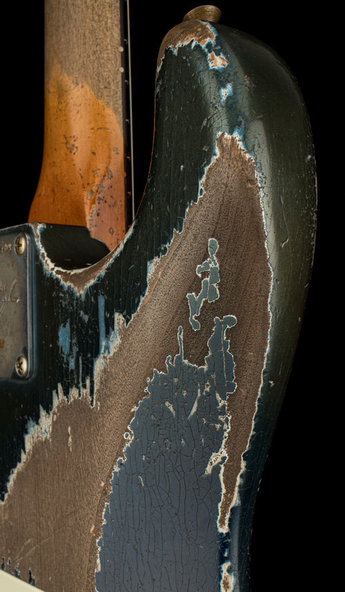 Fender Custom Shop Masterbuilt Dale Wilson 1961 Stratocaster Heavy Relic - Dark Lake Placid Blue over Lake Placid Blue #91709