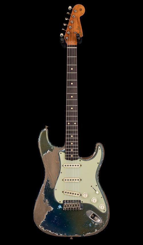 Fender Custom Shop Masterbuilt Dale Wilson 1961 Stratocaster Heavy Relic - Dark Lake Placid Blue over Lake Placid Blue #91709