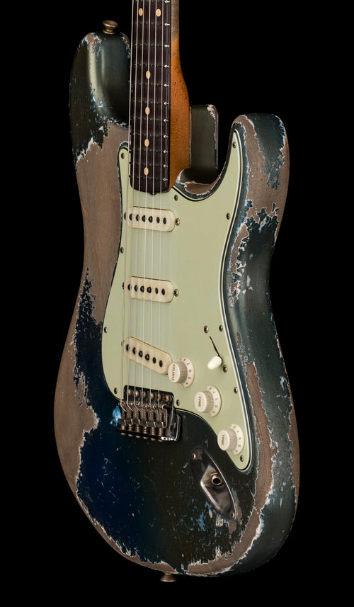 Fender Custom Shop Masterbuilt Dale Wilson 1961 Stratocaster Heavy Relic - Dark Lake Placid Blue over Lake Placid Blue #91709