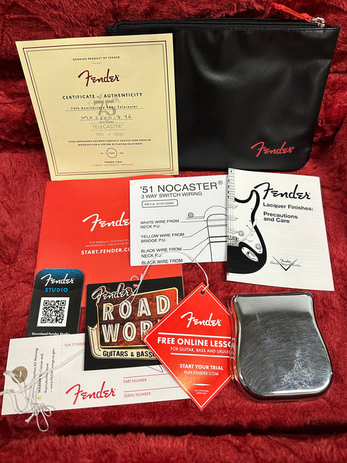 Used Fender 75th Anniversary Vintera Road Worn 1951 Telecaster (2026) - Butterscotch Blonde #01746 with Original Hard Case