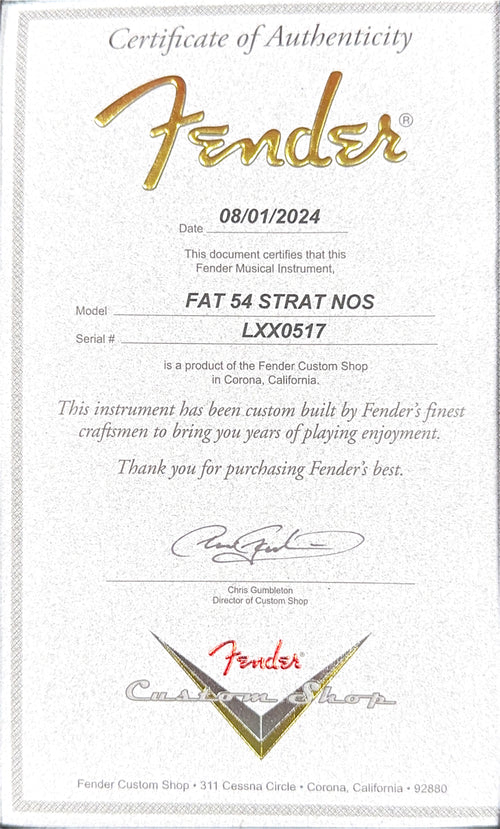 Used Fender Custom Shop LTD Fat 1954 Stratocaster NOS (2024) - Wide-Fade Chocolate 2-Color Sunburst #0517 with Original Hard Case