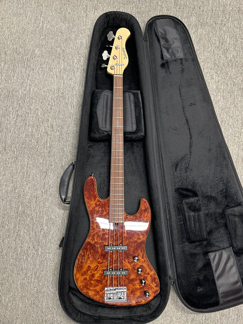 Used Sadowsky NYC Custom 21 Fret Redwood Lace Burl (2025) - Natural #9337 with Original Case