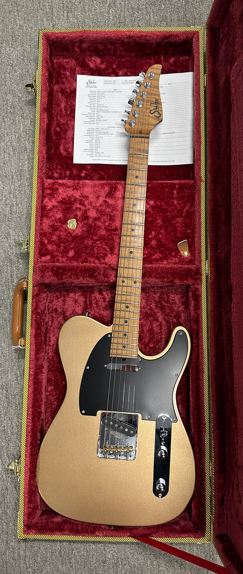 Used Suhr Custom Classic T Antique - Firemist Gold #75187 with Original Hard Case