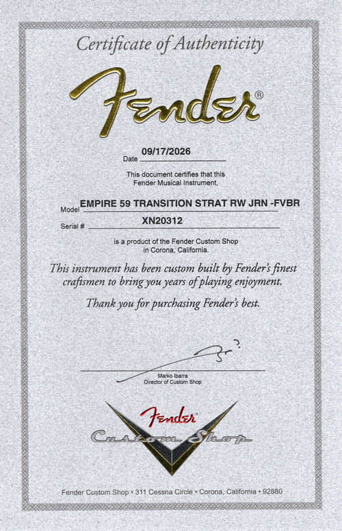 Fender Custom Shop Empire '59 Transition Stratocaster Journeyman Relic - Faded Violin Burst #20312
