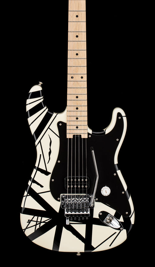 Used EVH Striped Series (2019) - White with Black Stripes #01158
