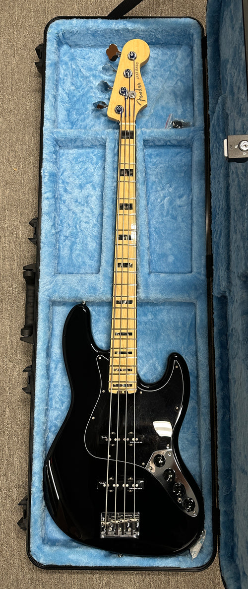 Used Fender American Elite Jazz Bass (2018) - Black #38266 with Hard Case