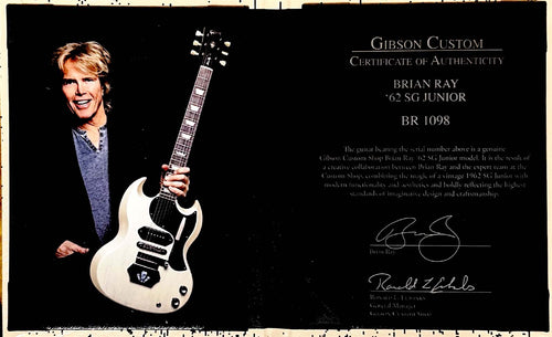 Used Gibson Custom Shop Brian Ray '62 SG Junior (2020) - White Fox #1098 with Original Hard Case
