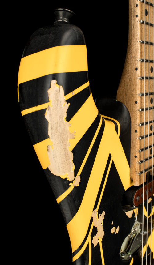 EVH Limited Edition Striped Series Frankie Aged - Black and Yellow #01178