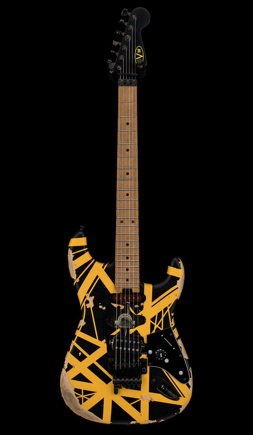 EVH Limited Edition Striped Series Frankie Aged - Black and Yellow #01178