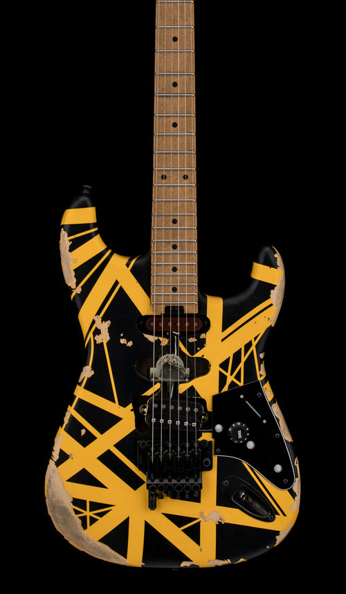 EVH Limited Edition Striped Series Frankie Aged - Black and Yellow #01178