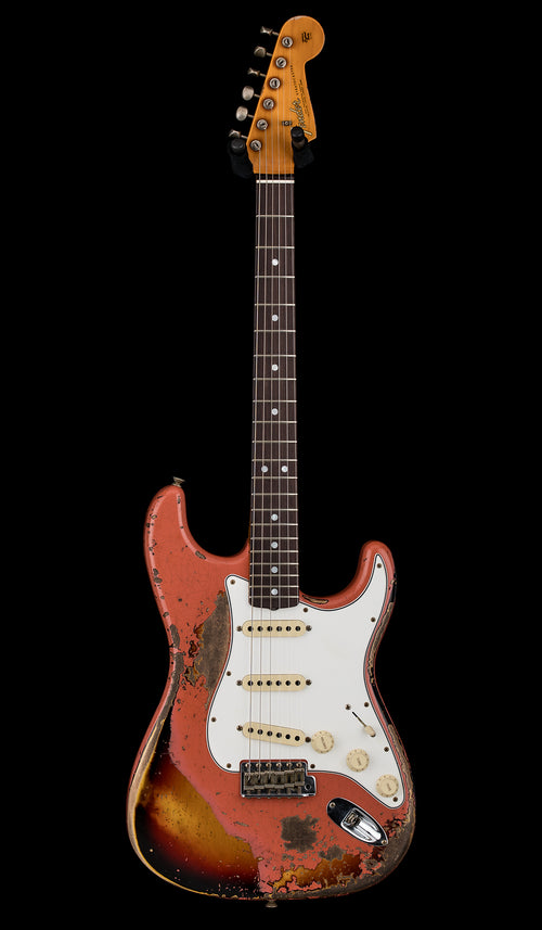 Fender Custom Shop 1965 Stratocaster Super Heavy Relic - Super Faded Aged Tahitian Coral/3-Color Sunburst #88382