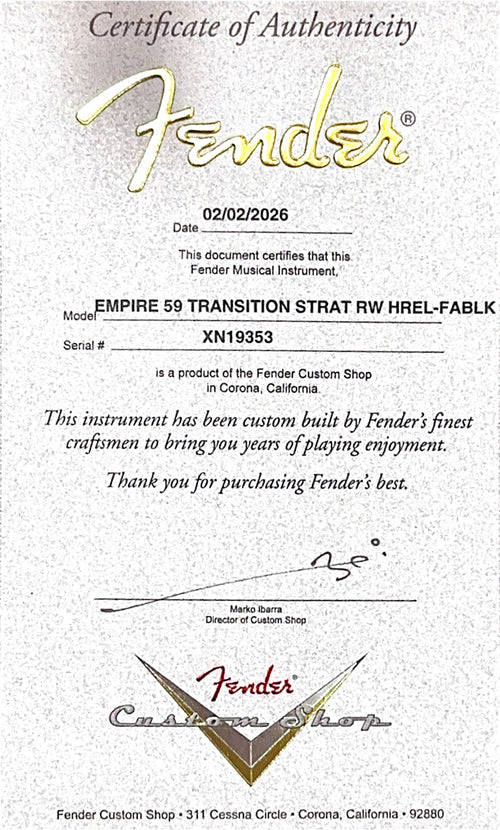 Fender Custom Shop Empire 59 Transition Stratocaster Heavy Relic - Faded Aged Black #19353