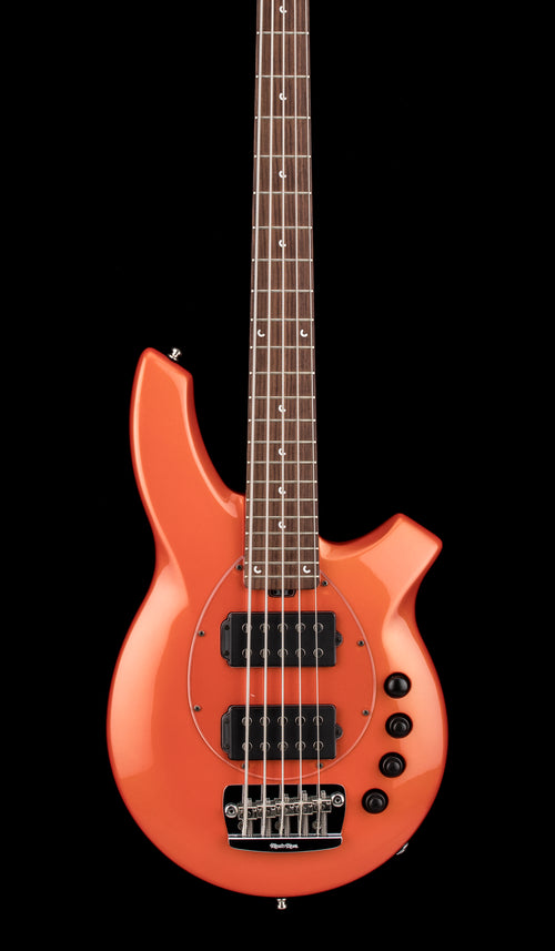 Used Ernie Ball Music Man Bongo 5 HH Piezo (2013) - Tangerine Pearl #28635 with Original Hard Case