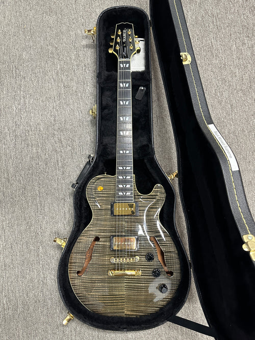 Used Hamer Custom Shop Monaco SuperPro (2007) - Transparent Black #55378 with Original Hard Case