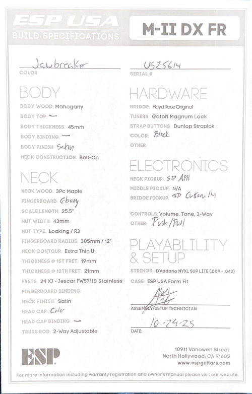 ESP M-II DX USA - Jawbreaker #25614