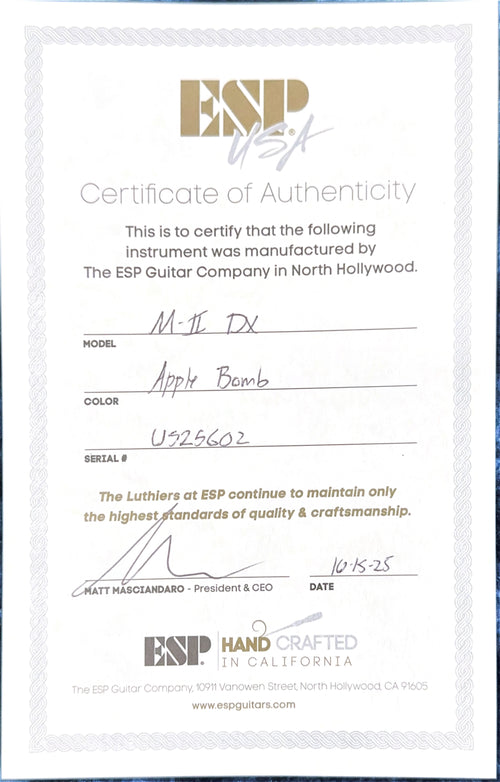 ESP M-II DX USA - Apple Bomb #25602