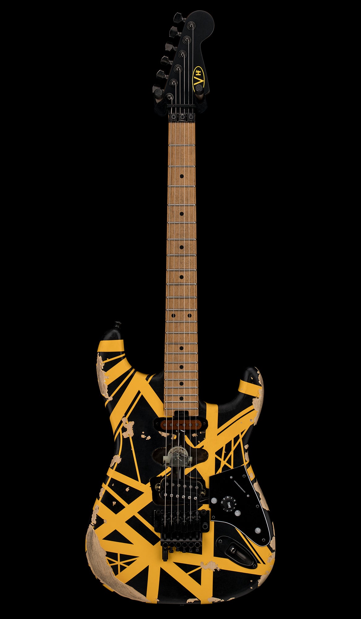 EVH Limited Edition Striped Series Frankie Aged - Black and Yellow