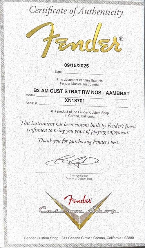 Fender Custom Shop American Custom Stratocaster NOS - Aged Amber Natural #18701