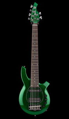 Used Ernie Ball Music Man Bongo 6 HS (2013) - Emerald Green Sparkle #43092 with Original Hard Case