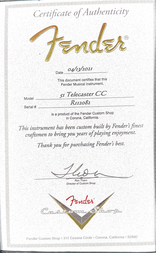 Used Fender Custom Shop Limited Edition '51 Telecaster DLX Closet Classic (2021) - Nocaster Blonde #12082 with Original Hard Case