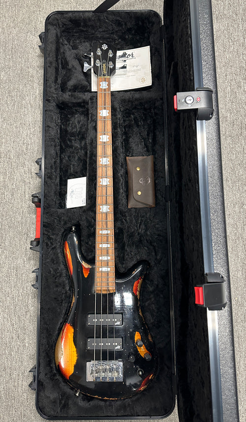 Used Spector Custom Shop NS-2 Kelly's Relic (2025) - Black/Sunburst #2066 with Original Hard Case