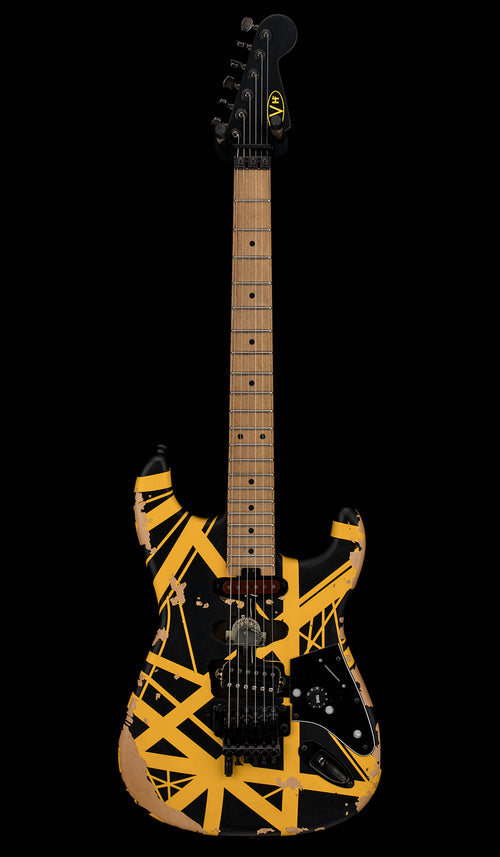 EVH Limited Edition Striped Series Frankie Aged - Black and Yellow #01175