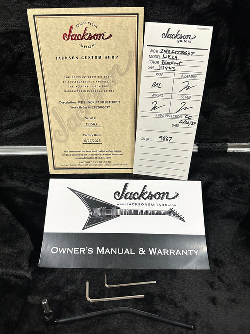 Jackson Custom Shop Korina WR 2H FR - Blackout #11543 (Empire Music Spec)