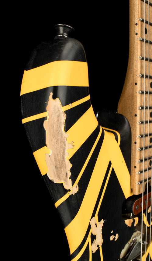EVH Limited Edition Striped Series Frankie Aged - Black and Yellow #01164