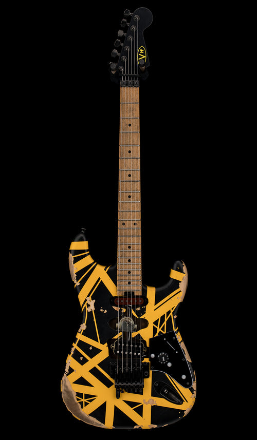 EVH Limited Edition Striped Series Frankie Aged - Black and Yellow #01164