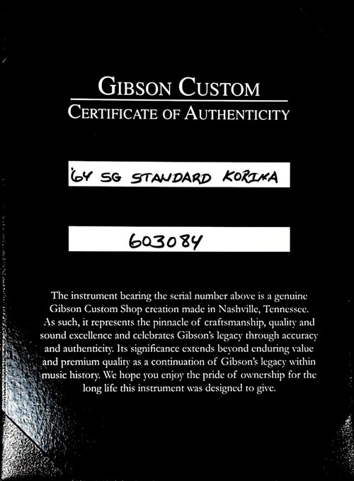 Gibson Custom Shop Limited Edition 1964 SG Standard Reissue Korina VOS - Antique Natural #03084