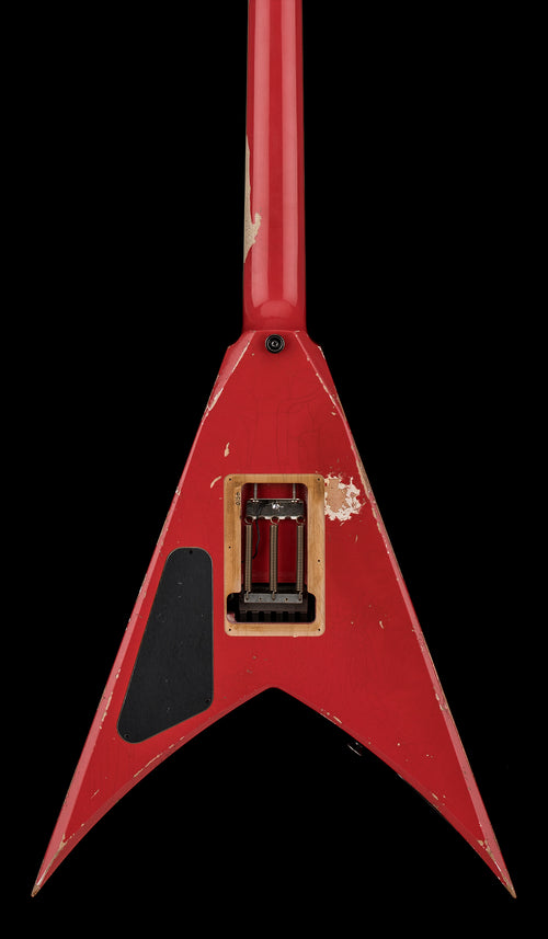 Used Jackson Custom Shop King V Music Zoo Exclusive - Nitro Aged Fiesta Red #10637 with Original Hard Case