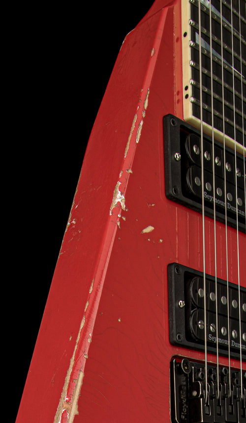 Used Jackson Custom Shop King V Music Zoo Exclusive - Nitro Aged Fiesta Red #10637 with Original Hard Case