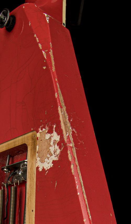 Used Jackson Custom Shop King V Music Zoo Exclusive - Nitro Aged Fiesta Red #10637 with Original Hard Case