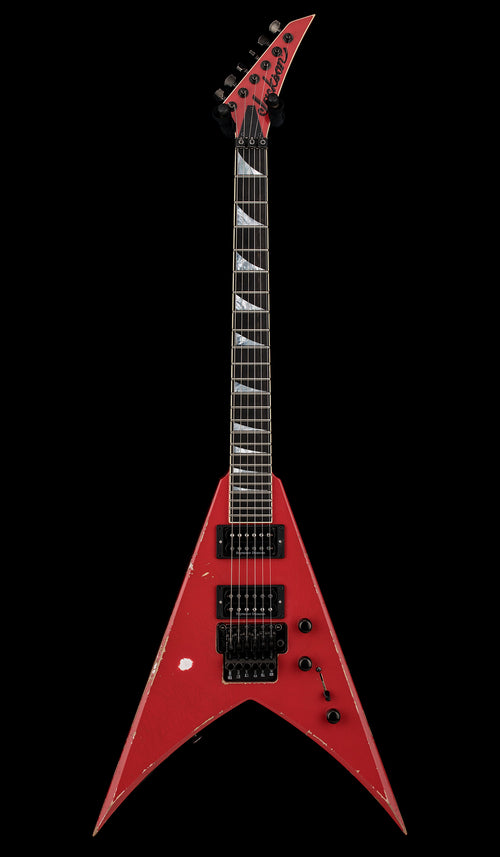 Used Jackson Custom Shop King V Music Zoo Exclusive - Nitro Aged Fiesta Red #10637 with Original Hard Case