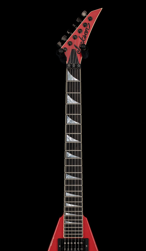 Used Jackson Custom Shop King V Music Zoo Exclusive - Nitro Aged Fiesta Red #10637 with Original Hard Case