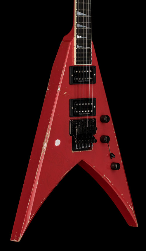 Used Jackson Custom Shop King V Music Zoo Exclusive - Nitro Aged Fiesta Red #10637 with Original Hard Case