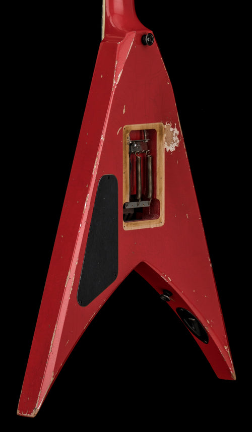 Used Jackson Custom Shop King V Music Zoo Exclusive - Nitro Aged Fiesta Red #10637 with Original Hard Case