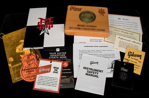 Used Gibson Custom Shop Michael Schenker 1971 Flying V Collector's Edition - Black/White #MSFV44 with Original Hard Case