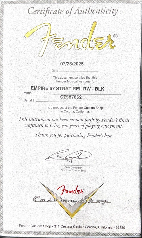 Fender Custom Shop Empire 67 Stratocaster Relic - Black #87862