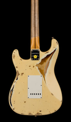 Used Fender Custom Shop LTD 1958 Stratocaster Heavy Relic (2018) - Aged Vintage White/2-Color Sunburst #35490 with Original Hard Case
