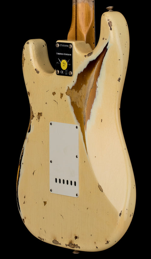Used Fender Custom Shop LTD 1958 Stratocaster Heavy Relic (2018) - Aged Vintage White/2-Color Sunburst #35490 with Original Hard Case