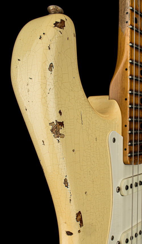 Used Fender Custom Shop LTD 1958 Stratocaster Heavy Relic (2018) - Aged Vintage White/2-Color Sunburst #35490 with Original Hard Case