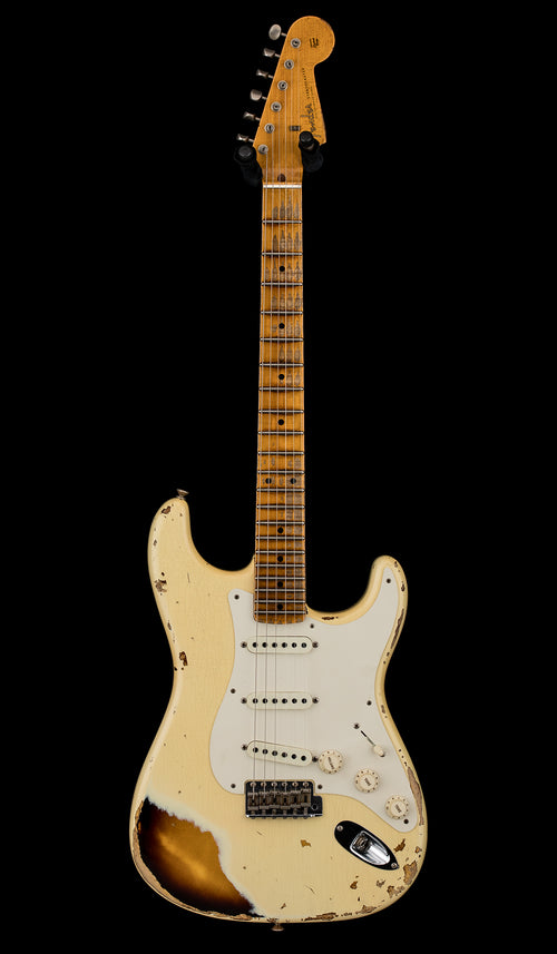 Used Fender Custom Shop LTD 1958 Stratocaster Heavy Relic (2018) - Aged Vintage White/2-Color Sunburst #35490 with Original Hard Case