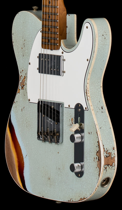 Fender Custom Shop Limited Edition Redhot Cunife Telecaster Heavy Relic - Aged Sonic Blue/Chocolate 3-Color Sunburst #80847